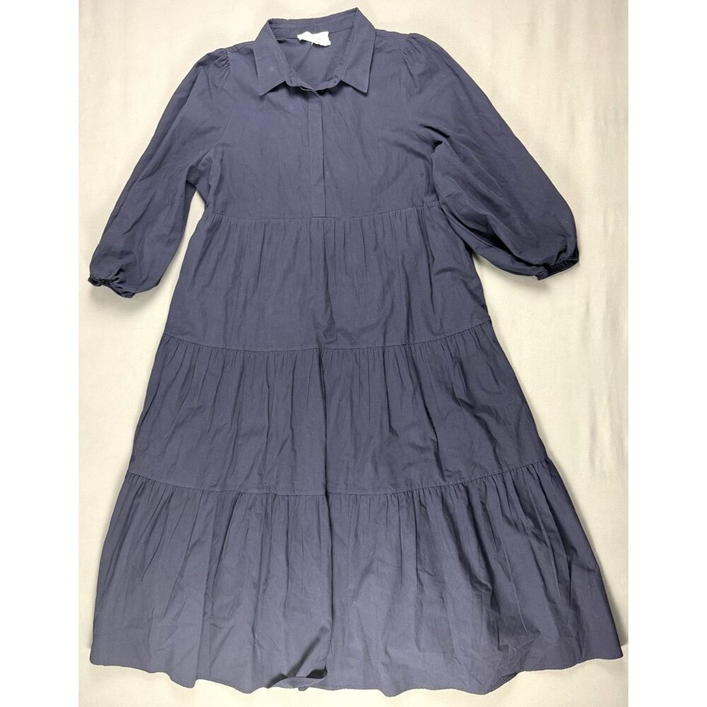 Pomander Place Navy Cotton Mabel Maxi Dress Size XXL - Picture 2 of 9